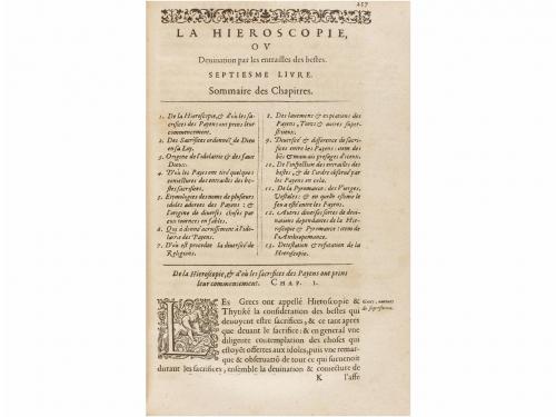 1584. LIBRO. (ADIVINACIÓN). PEUCER, GASPAR:. LES DEVINS OU C