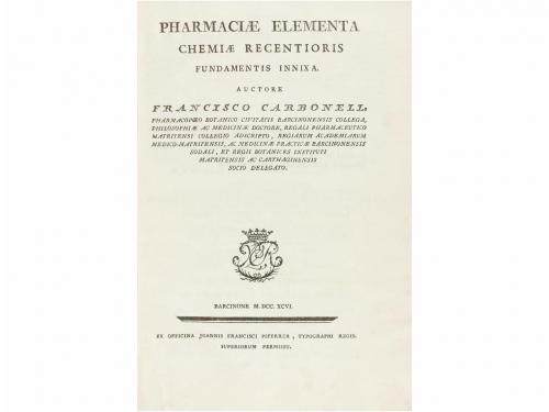 1796. LIBRO. (MEDICINA-FARMACIA). CARBONELL, FRANCISCO:. PHA