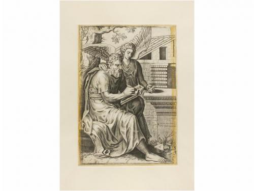 1551. GRABADO. COCK:. 4 GRABADOS: LOS EVANGELISTAS. 33 x 24 