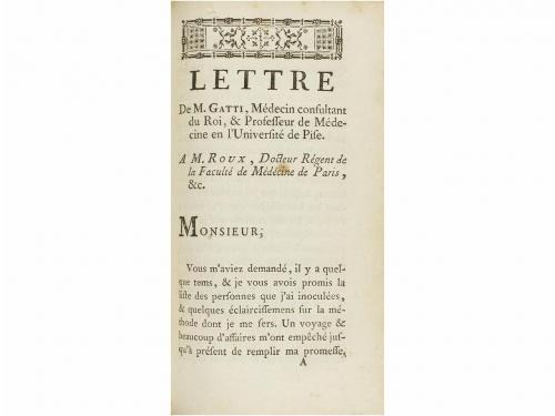 1764-1767. LIBRO. (MEDICINA). GATTI, ANGELO:. RÉFLÉXIONS SUR