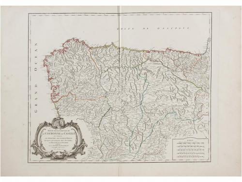 1751-1752. MAPA. (CORONA CASTILLA Y ARAGÓN). VAUGONDY, ROBER