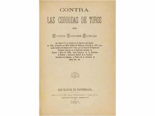 1881. LIBRO. (TAUROMAQUIA). NAVARRO MURILLO, MANUEL:. CONTRA