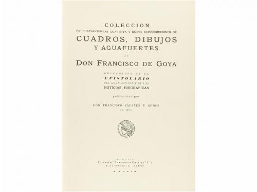 1924. LIBRO. (ARTE-GOYA). GOYA, FRANCISCO DE Y ZAPATER Y GÓM