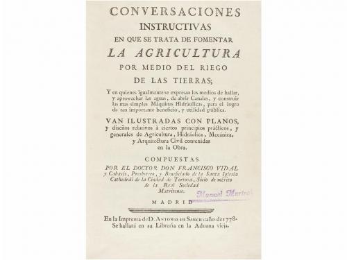 1778. LIBRO. (CIENCIAS). VIDAL Y CABASÉS, FRANCISCO:. CONVER