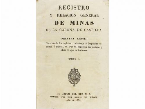 1832. LIBRO. [EXPLOTACION MINAS]. REGISTRO Y RELACION GENERA