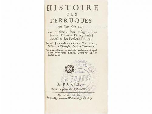 1690. LIBRO. (HITORIA-PELUCAS). THIERS, JEAN BAPTISTE:. HIST