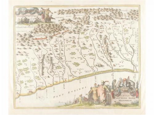 1645 ca. MAPA. BLAEU:. CARDIGAN SHIRE. COMITATUS BRECHINIAE.