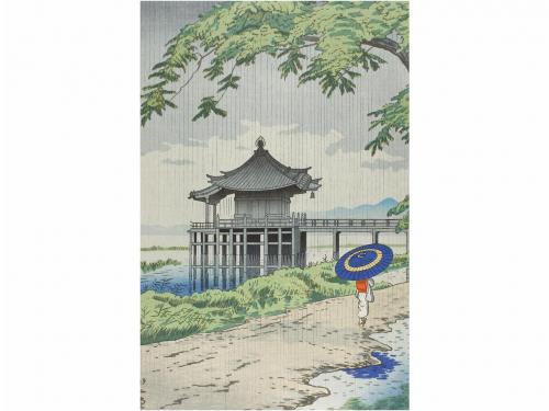 s. XX. GRABADO. (ESTAMPAS JAPONESAS). 14 LITOGRAFÍAS DE PAIS