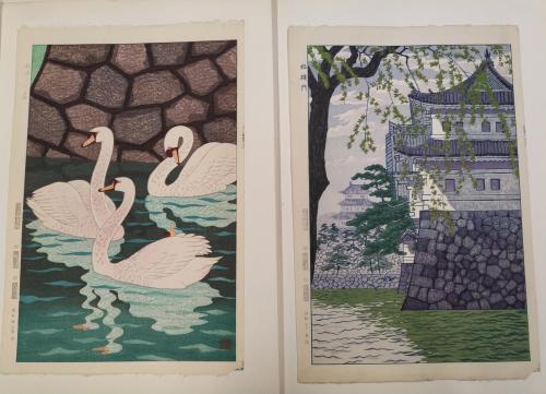 s. XX. GRABADO. (ESTAMPAS JAPONESAS). 14 LITOGRAFÍAS DE PAIS