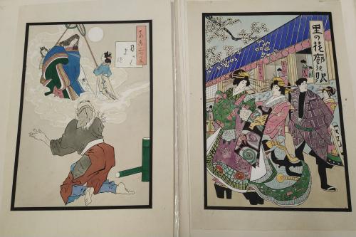 s. XX. GRABADO. (ESTAMPAS JAPONESAS). 14 LITOGRAFÍAS DE PAIS