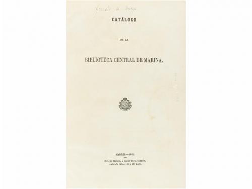 1865. LIBRO. (BIBLIOFILIA]). CATÁLOGO DE LA BIBLIOTECA CENTR