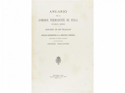 1868. LIBRO. (PESCA-VALENCIA). FERNÁNDEZ, CESÁREO:. ANUARIO 