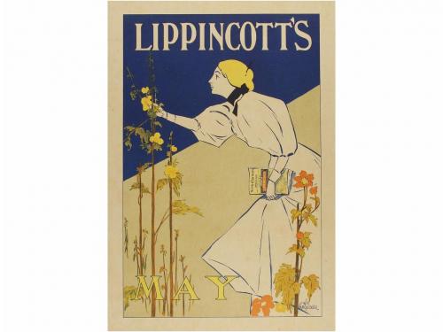 1895. CARTEL. CARQUEVILLE, WILL:. LIPPINCOTT'S. 40 X 29 cm. 