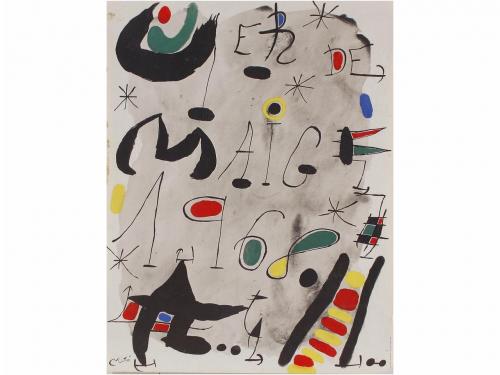 1980 ca. CARTEL. LOTE DE 4 CARTELES DE JOAN MIRÓ. Tres son l