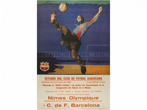 1950 ca. CARTEL. (FUTBOL). SEGRELLES, J.:. 2 CARTELES. FUTBO