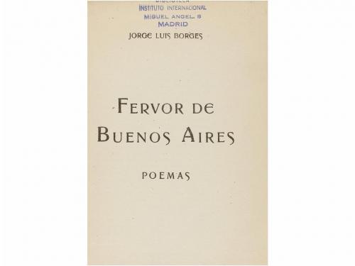 1923. LIBRO. (LITERATURA). BORGES, JORGE LUIS:. FERVOR DE BU