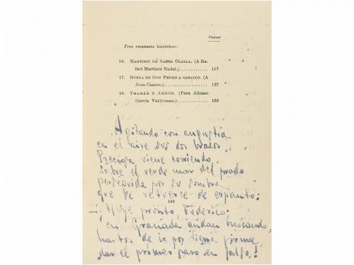 1935. LIBRO. (LITERATURA-GENERACIÓN 27). GARCIA LORCA, FEDER