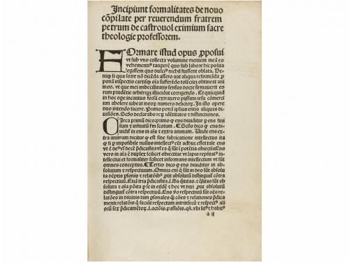 1496 ca. LIBRO. (INCUNABLE). CASTROVOL, PETRI DE:. INCIPIUNT