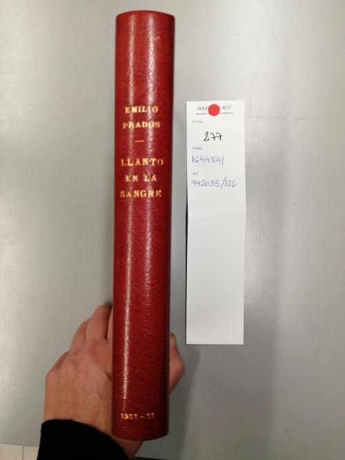 1937 ca. LIBRO. (LITERATURA-GENERACIÓN 27). PRADOS, EMILIO:.
