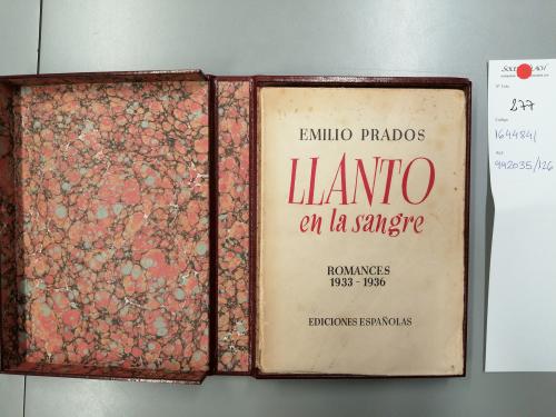 1937 ca. LIBRO. (LITERATURA-GENERACIÓN 27). PRADOS, EMILIO:.