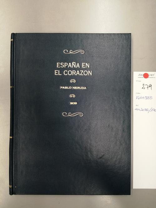 1938. LIBRO. (LITERATURA-GUERRA CIVIL). NERUDA, PABLO:. ESPA