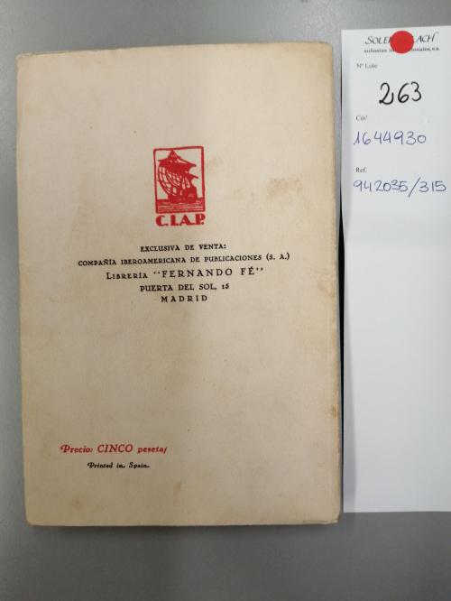 1931. LIBRO. (LITERATURA-GENERACIÓN 27). GARCIA LORCA, FEDE