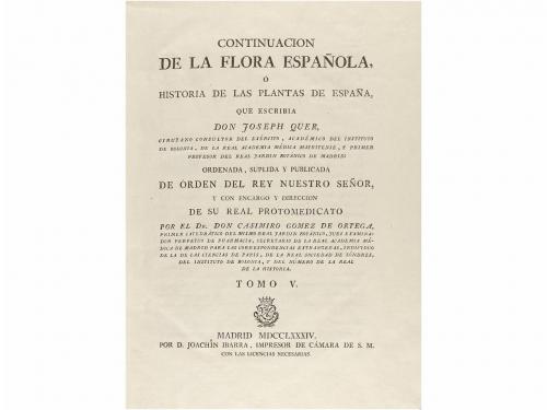 1762-1784. LIBRO. (CIENCIAS-FLORA). QUER, JOSEPH:. FLORA ESP