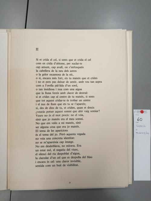 1982. LIBRO. (BIBLIOFILIA). GIMFERRER, PERE; TÀPIES, ANTONI