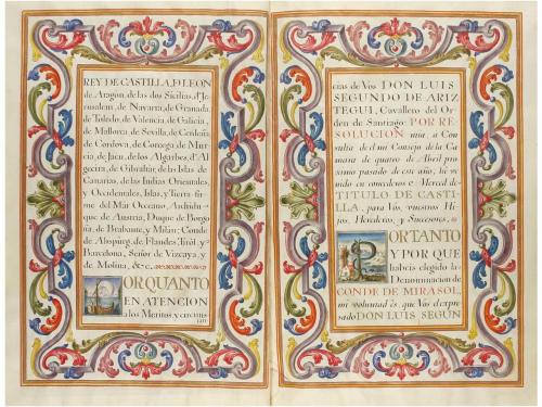 1770. LIBRO. (EJECUTORIA). DON CARLOS III DEL TÍTULO DE COND