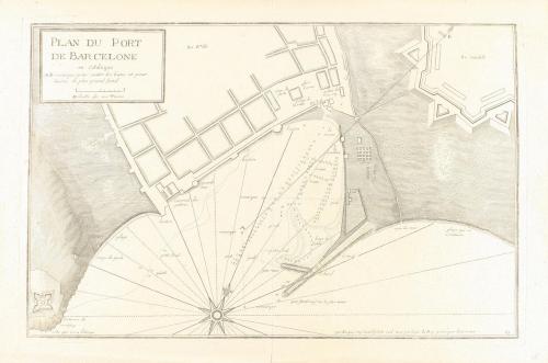 1735 ca. MAPA. (PUERTO-BARCELONA). AYROUARD, J.; CORNE, L.:.