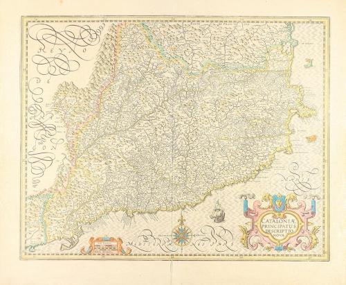 1628 ca. MAPA. (CATALUNYA). MERCATOR; HONDIUS:. CATALONIAE P