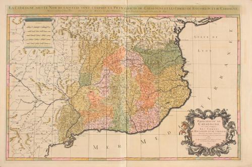 1692. MAPA. (CATALUNYA). SANSON:. PRINCIPAUTÉ DE CATALOGNE. 