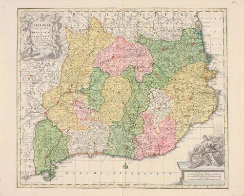 1760 ca. MAPA. (CATALUNYA). LOTTER, TOB[IAS] CONRADI:. CATAL