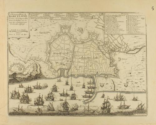 1697. MAPA. (BARCELONA). FER, [NICOLAS] DE:. LE NOUVEAU PLAN