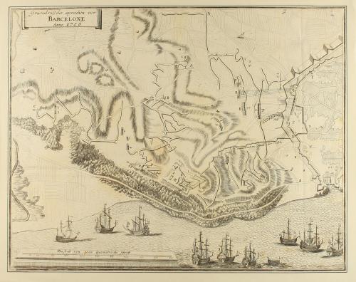 1718. MAPA. (BARCELONA). [MERIANS ERBEN:]. GRUNDRISS DER APR