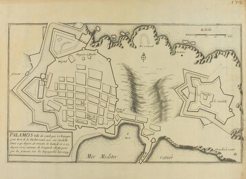 1730 ca. MAPA. (PALAMOS). PALAMOS. Ville de Catalogne en Esp
