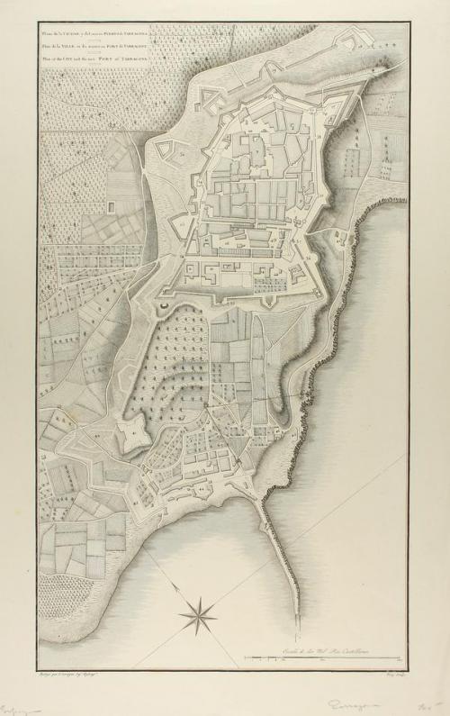 1800 ca. MAPA. (TARRAGONA). LARTIGUE y VICQ:. PLANO DE LA CI