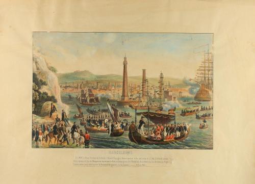 s. XIX. GRABADO. (BARCELONA). LOTE DE 13 GRABADOS SOBRE BARC