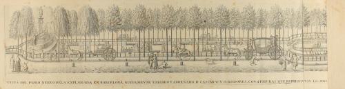 1800 ca. GRABADO. (BARCELONA-PASEO). VISTA DEL PASEO NUEVO D