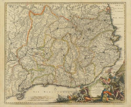 1735 ca. MAPA. (CATALUNYA). HOMANNO, IO. BAP.:. PRINCIPATUS 