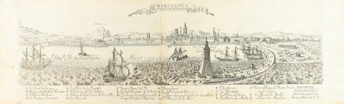 1721 ca. GRABADO. (VISTA BARCELONA). [STRIDBECK, J.; BODENEH