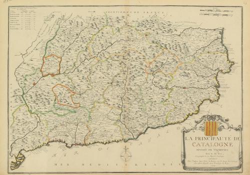 1714. MAPA. (CATALUNYA). FER, N.:. LA PRINCIPAUTÉ DE CATALOG