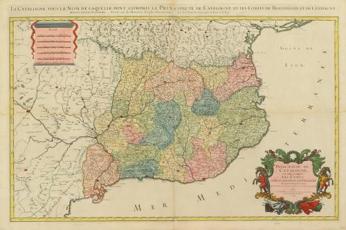 1689. MAPA. (CATALUNYA). SANSON, S.:. PRINCIPAUTÉ DE CATALOG