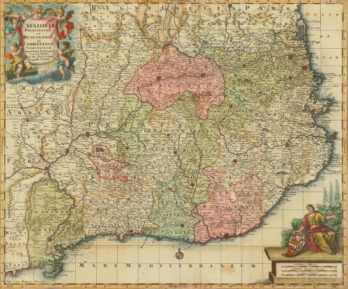 1740 ca. MAPA. (CATALUNYA). SEUTTERI, MATTH.:. CATALONIAE PR