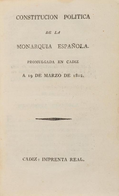 1812. LIBRO. (DERECHO-HISTORIA). CONSTITUCION POLITICA DE LA
