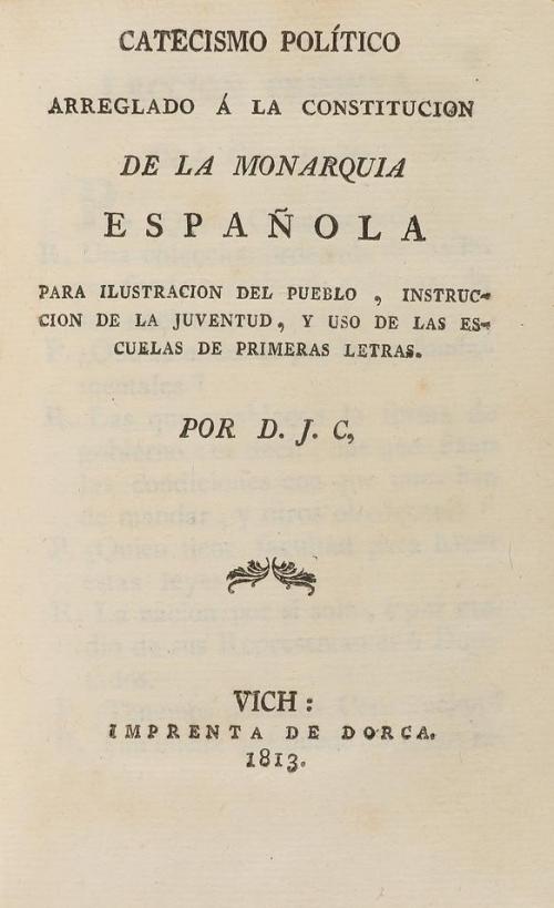 1812. LIBRO. (DERECHO-HISTORIA). CONSTITUCION POLITICA DE LA