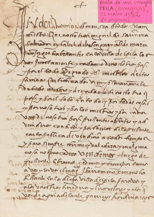 1579-1789. MANUSCRITO. (VENTA DE TIERRAS). CONJUNTO DE 5 MAN
