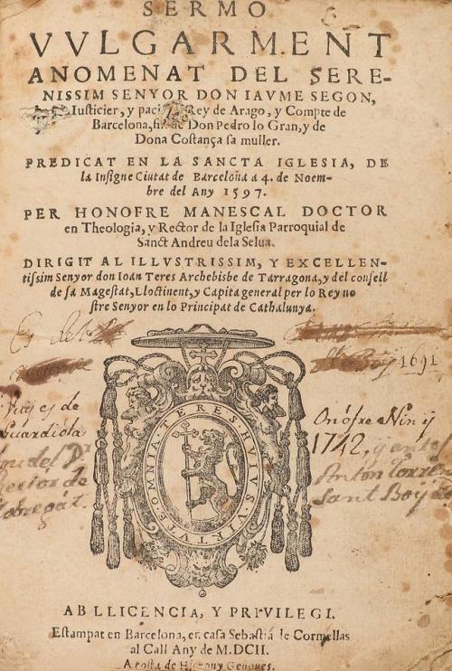 1602. LIBRO. (HUMANIDADES). MANESCAL, HONOFRE:. SERMO VULGAR