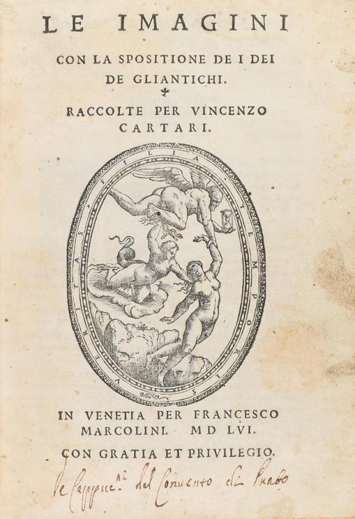 1556. LIBRO. (MITOLOGÍA). CARTARI, VINCENZO:. LE IMAGINI CON