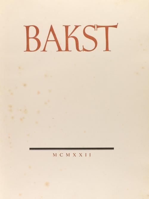 1922. LIBRO. (BIBLIOFILIA). LEVINSON, ANDRÉ:. THE HISTORY OF